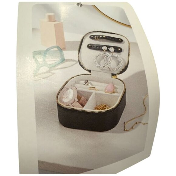 Small Travel Accessory Organizer Compact Black Storage Pouch - Picture 4 of 7